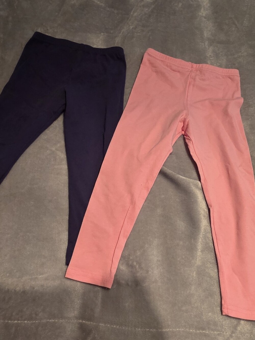 Girls' Pink and Navy Stretch Leggings